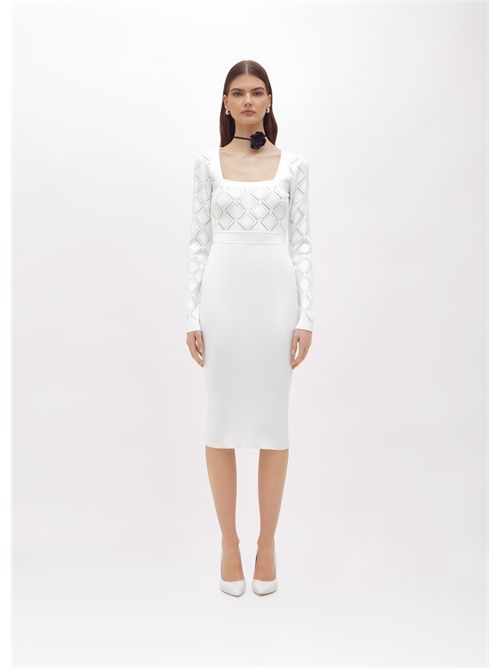 Abito in maglia a tubino con strass BLUGIRL BLUMARINE | RF5117MS99E/10602